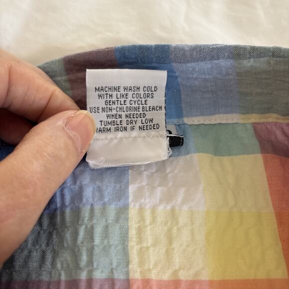 Bon worth women’s small petite short sleeve Plaidcamp shirt Button Down - Picture 10 of 10